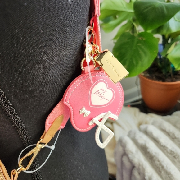 Betsey Johnson Brown and Pink Football Crossbody Bag NWT - Picture 14 of 15